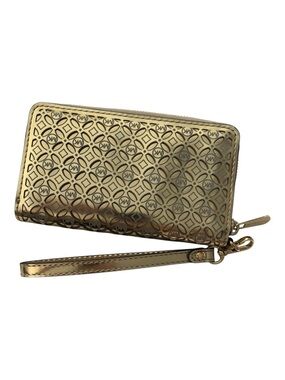 Michael Kors Large Multifunction Leather Wallet w/Perforated Flower design